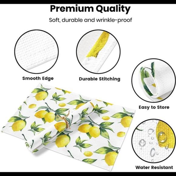 Set of 4 Placemats for Dining Table - Lemonade - 18 x 12 inch - Picture 5 of 7
